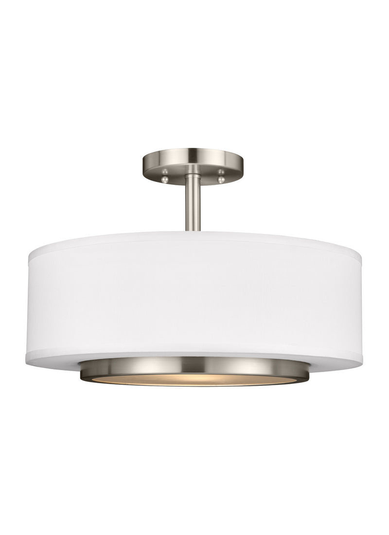 Generation Lighting 7728002EN3-962 Two Light Semi-Flush Convertible Pendant, Brushed Nickel