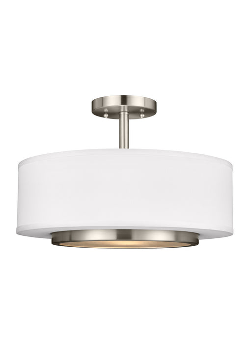 Generation Lighting 7728002EN3-962 Two Light Semi-Flush Convertible Pendant, Brushed Nickel