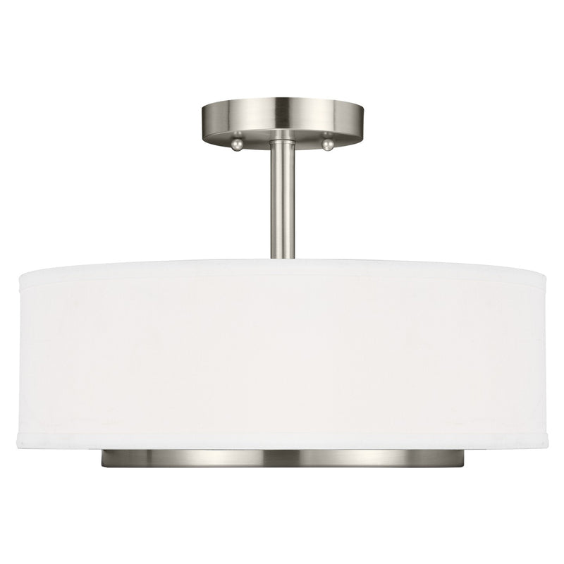 Generation Lighting 7728002EN3-962 Two Light Semi-Flush Convertible Pendant, Brushed Nickel