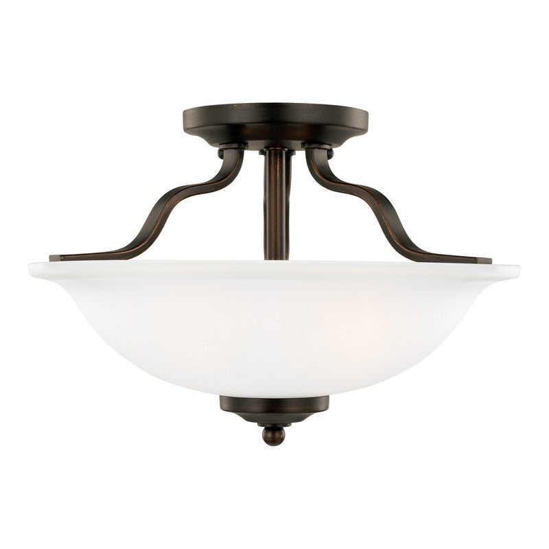 Generation Lighting 7739002-710 Two Light Semi-Flush Mount, Bronze