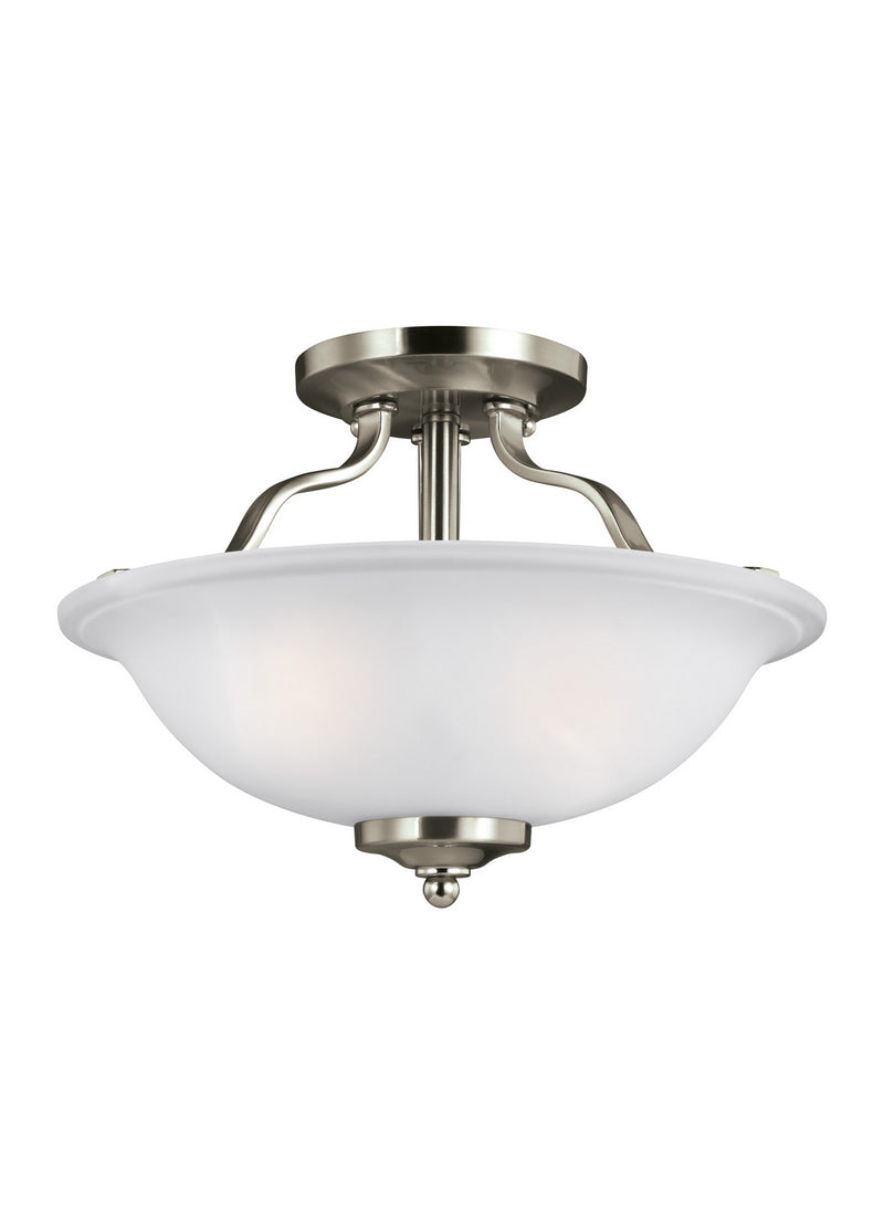 Generation Lighting 7739002EN3-962 Two Light Semi-Flush Mount, Brushed Nickel