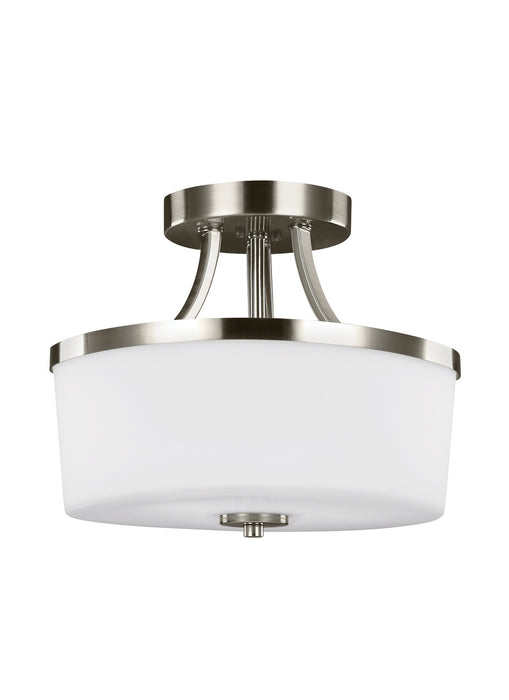 Generation Lighting 7739102-962 Two Light Semi-Flush Convertible Pendant, Brushed Nickel