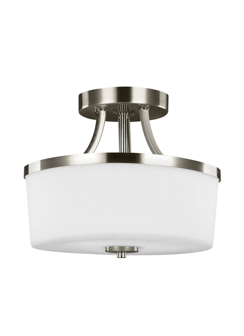 Generation Lighting 7739102EN3-962 Two Light Semi-Flush Convertible Pendant, Brushed Nickel