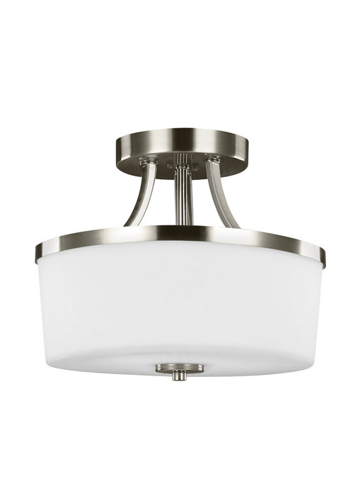Generation Lighting 7739102EN3-962 Two Light Semi-Flush Convertible Pendant, Brushed Nickel