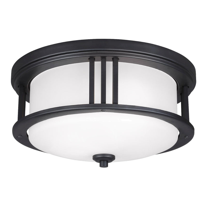 Generation Lighting 7847902EN3-12 Two Light Outdoor Flush Mount, Black