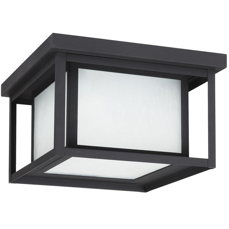 Generation Lighting 79039EN3-12 Two Light Outdoor Flush Mount, Black