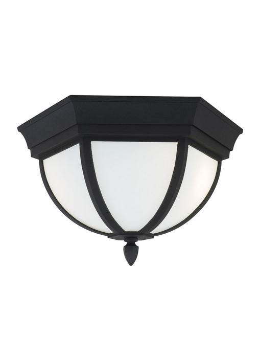 Generation Lighting 79136EN3-12 Two Light Outdoor Flush Mount, Black
