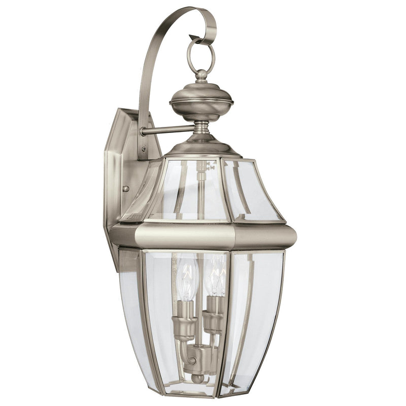 Generation Lighting 8039EN-965 Two Light Outdoor Wall Lantern, Antique Brushed Nickel