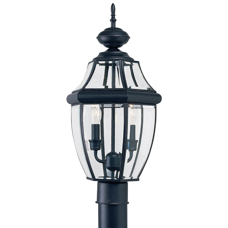 Generation Lighting 8229EN-12 Two Light Outdoor Post Lantern, Black
