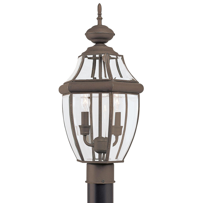 Generation Lighting 8229EN-71 Two Light Outdoor Post Lantern, Antique Bronze