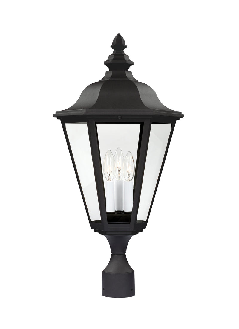 Generation Lighting 8231EN-12 Three Light Outdoor Post Lantern, Black