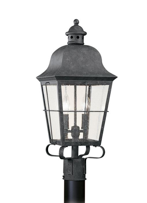 Generation Lighting 8262EN-46 Two Light Outdoor Post Lantern, Oxidized Bronze