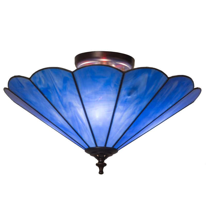 Meyda Tiffany 12336 Three Light Flush Mount, Antique Brass