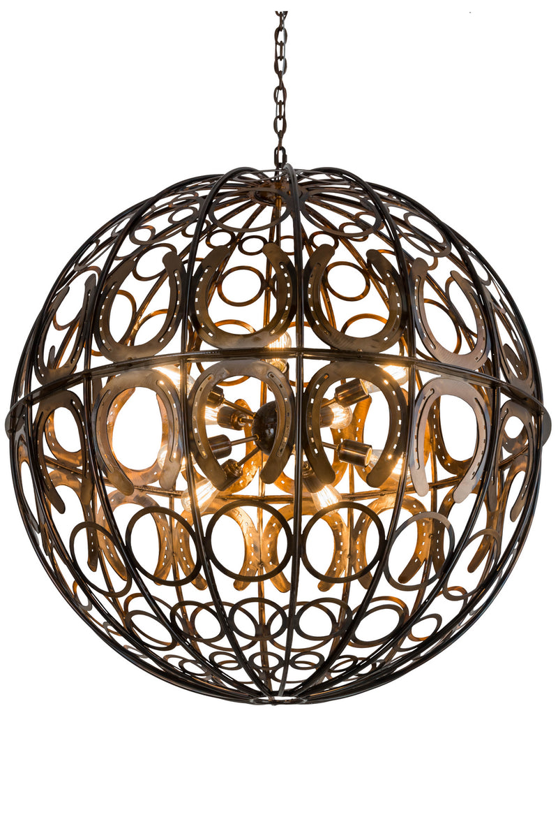 Meyda Tiffany 175727 Ten Light Pendant, Dark Burnished Transparent Copper