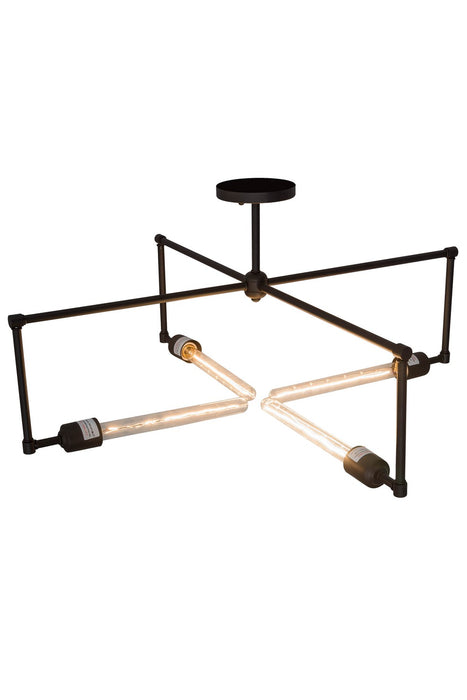 Meyda Tiffany 180896 Four Light Semi-Flushmount, Textured Black