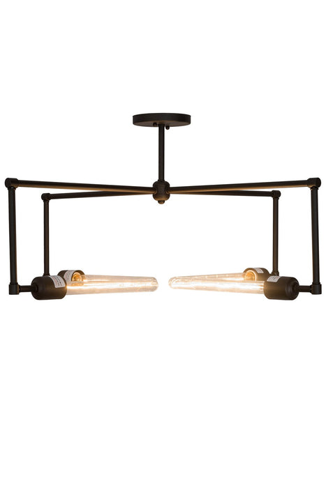 Meyda Tiffany 180896 Four Light Semi-Flushmount, Textured Black