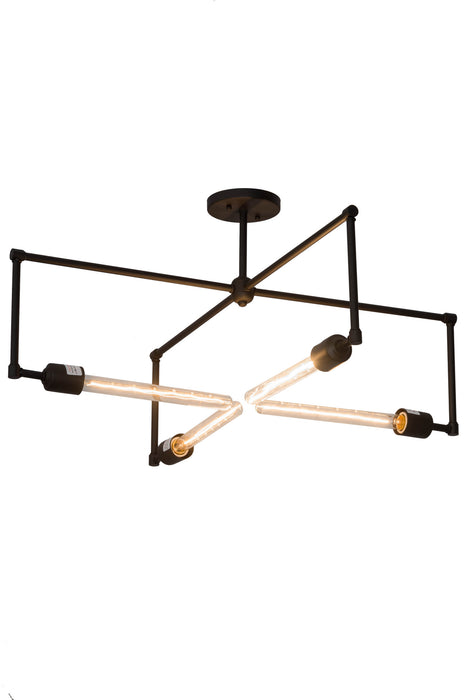 Meyda Tiffany 180896 Four Light Semi-Flushmount, Textured Black
