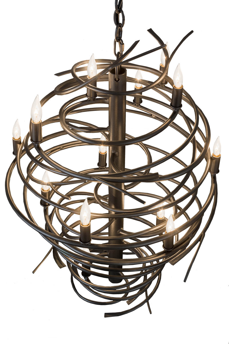 Meyda Tiffany 181100 13 Light Chandelier, Pewter