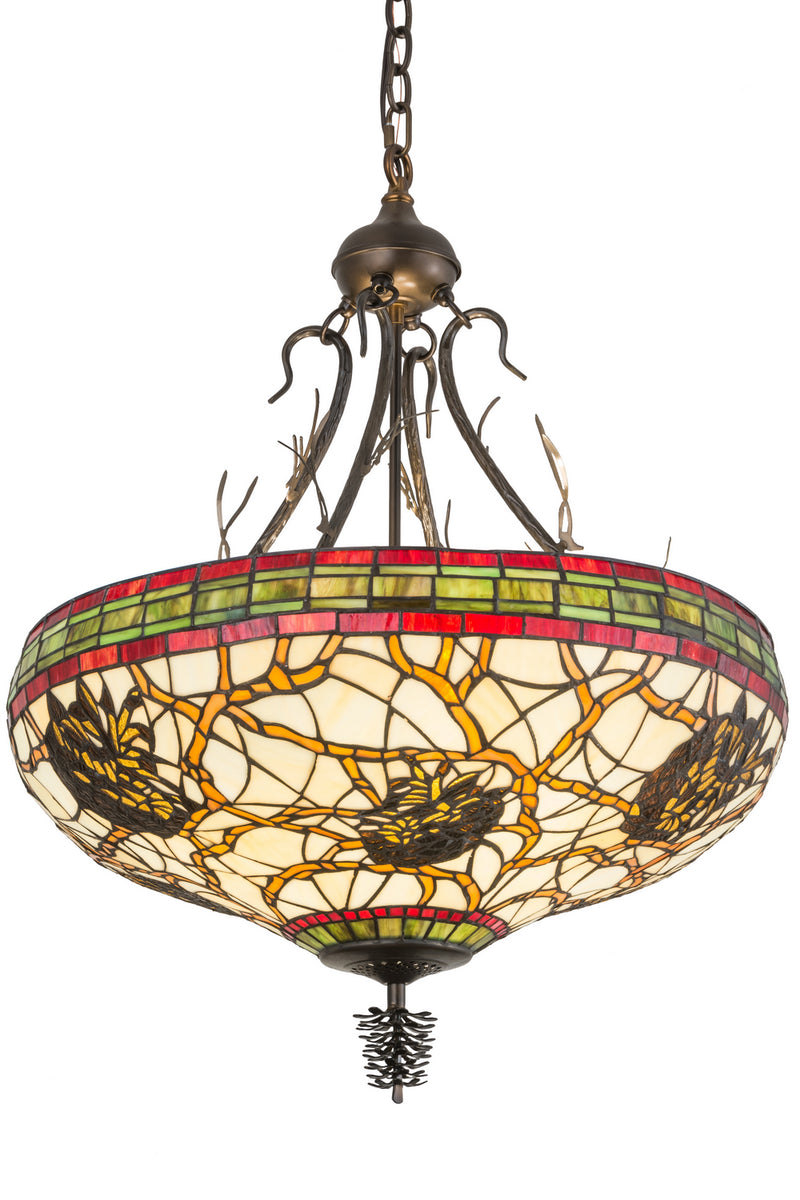 Meyda Tiffany 182505 Four Light Inverted Pendant, Antique Copper