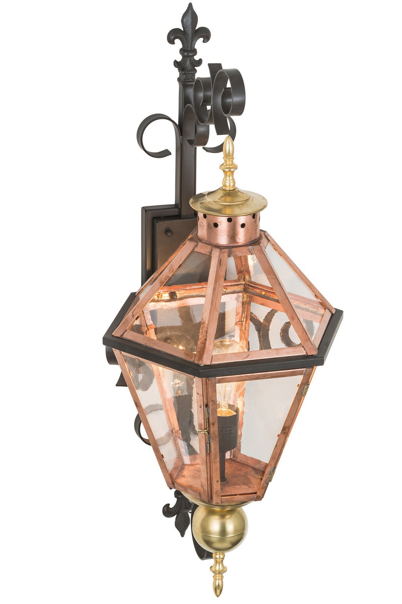 Meyda Tiffany 183064 One Light Wall Sconce, Raw Copper & Brass And Timeless Bronze