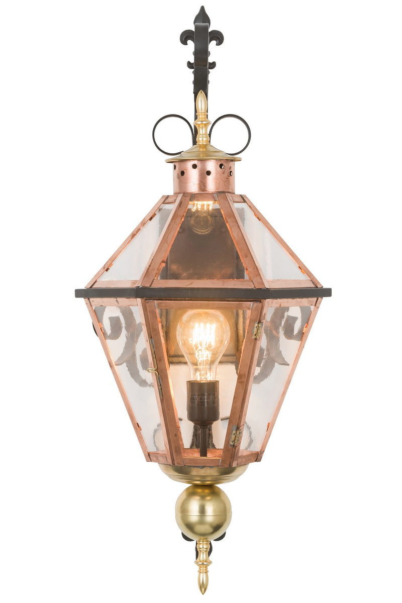 Meyda Tiffany 183064 One Light Wall Sconce, Raw Copper & Brass And Timeless Bronze