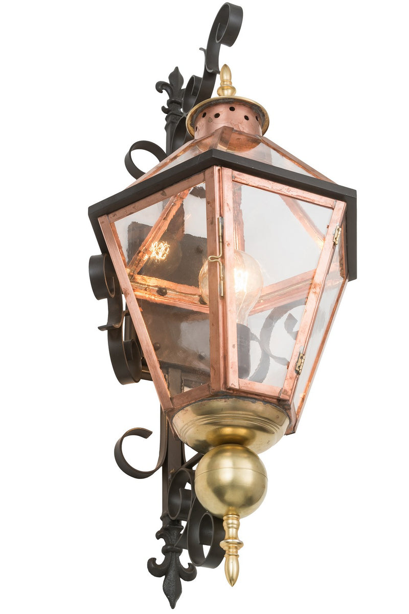Meyda Tiffany 183064 One Light Wall Sconce, Raw Copper & Brass And Timeless Bronze