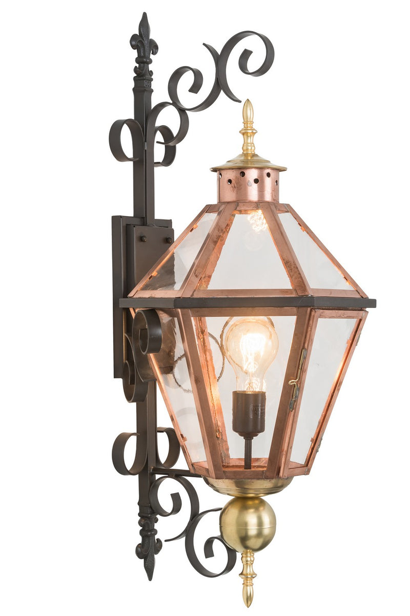 Meyda Tiffany 183064 One Light Wall Sconce, Raw Copper & Brass And Timeless Bronze