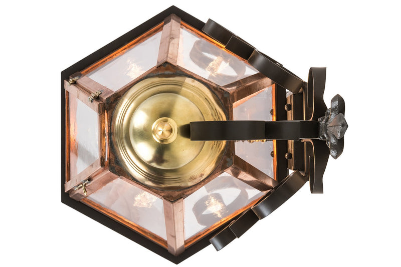 Meyda Tiffany 183064 One Light Wall Sconce, Raw Copper & Brass And Timeless Bronze