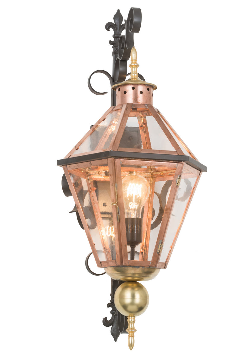 Meyda Tiffany 183064 One Light Wall Sconce, Raw Copper & Brass And Timeless Bronze