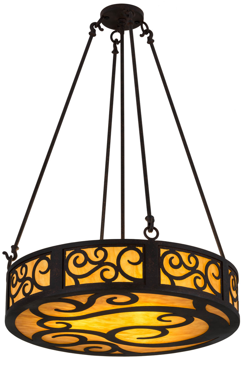 Meyda Tiffany 184312 Three Light Inverted Pendant, Cajun Spice