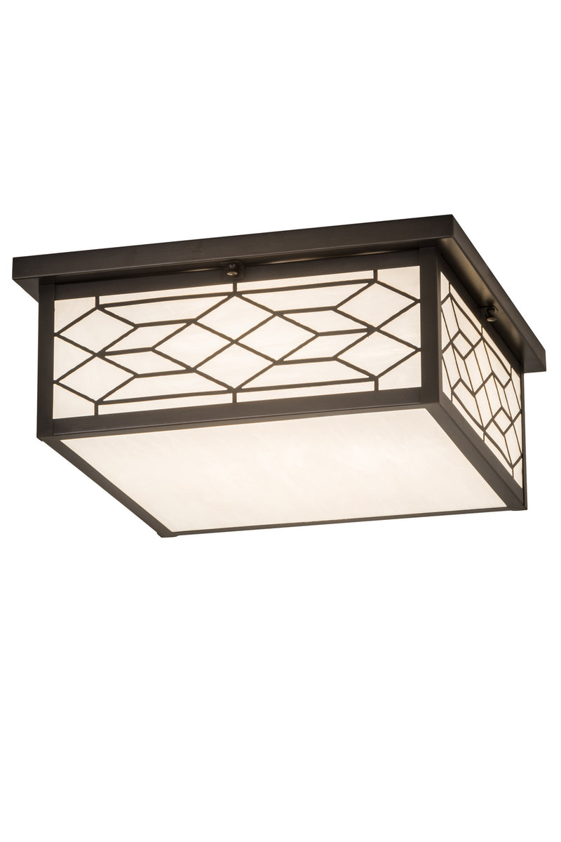 Meyda Tiffany 184720 Four Light Flushmount, Craftsman Brown