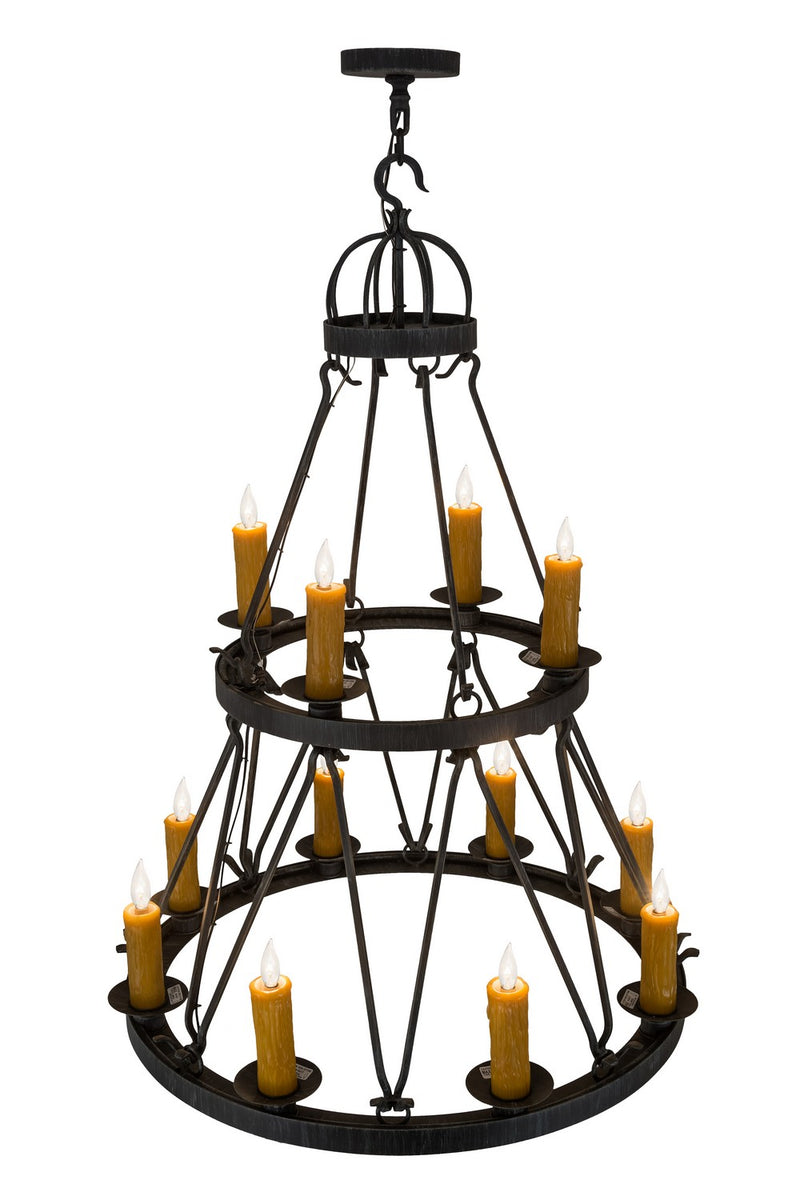 Meyda Tiffany 185067 12 Light Chandelier, Antique Iron Gate