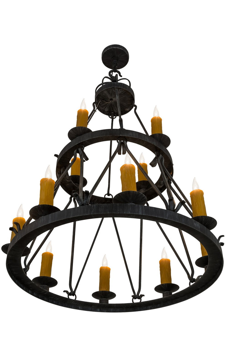 Meyda Tiffany 185067 12 Light Chandelier, Antique Iron Gate