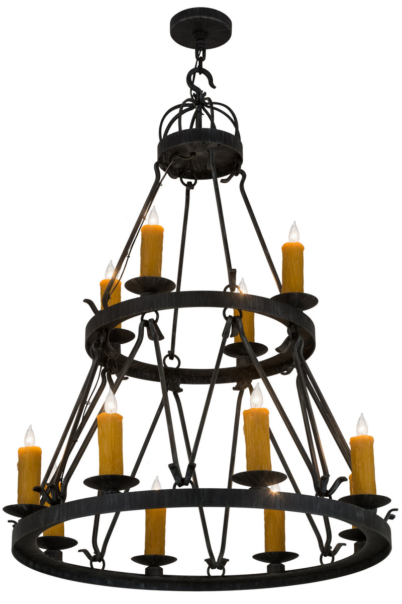 Meyda Tiffany 185067 12 Light Chandelier, Antique Iron Gate