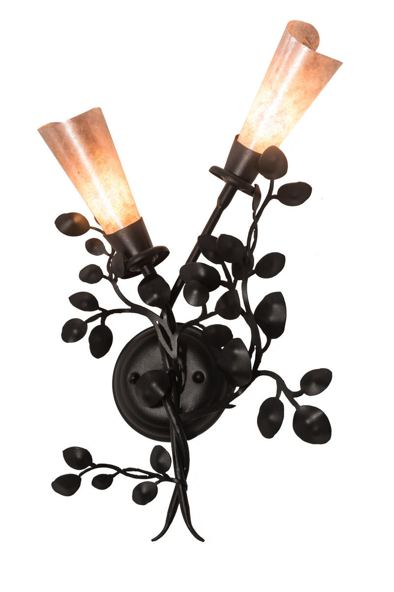 Meyda Tiffany 185118 Two Light Wall Sconce, Textured Black