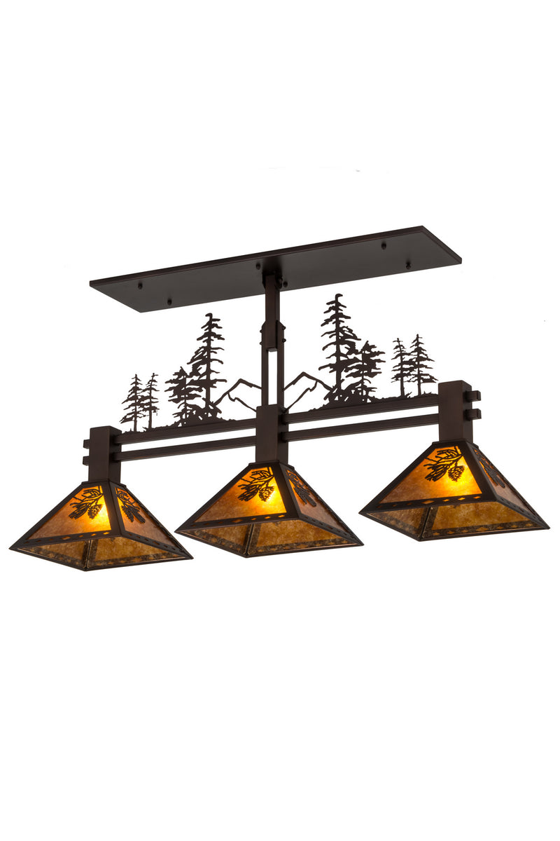 Meyda Tiffany 185745 Three Light Island Pendant, Mahogany Bronze
