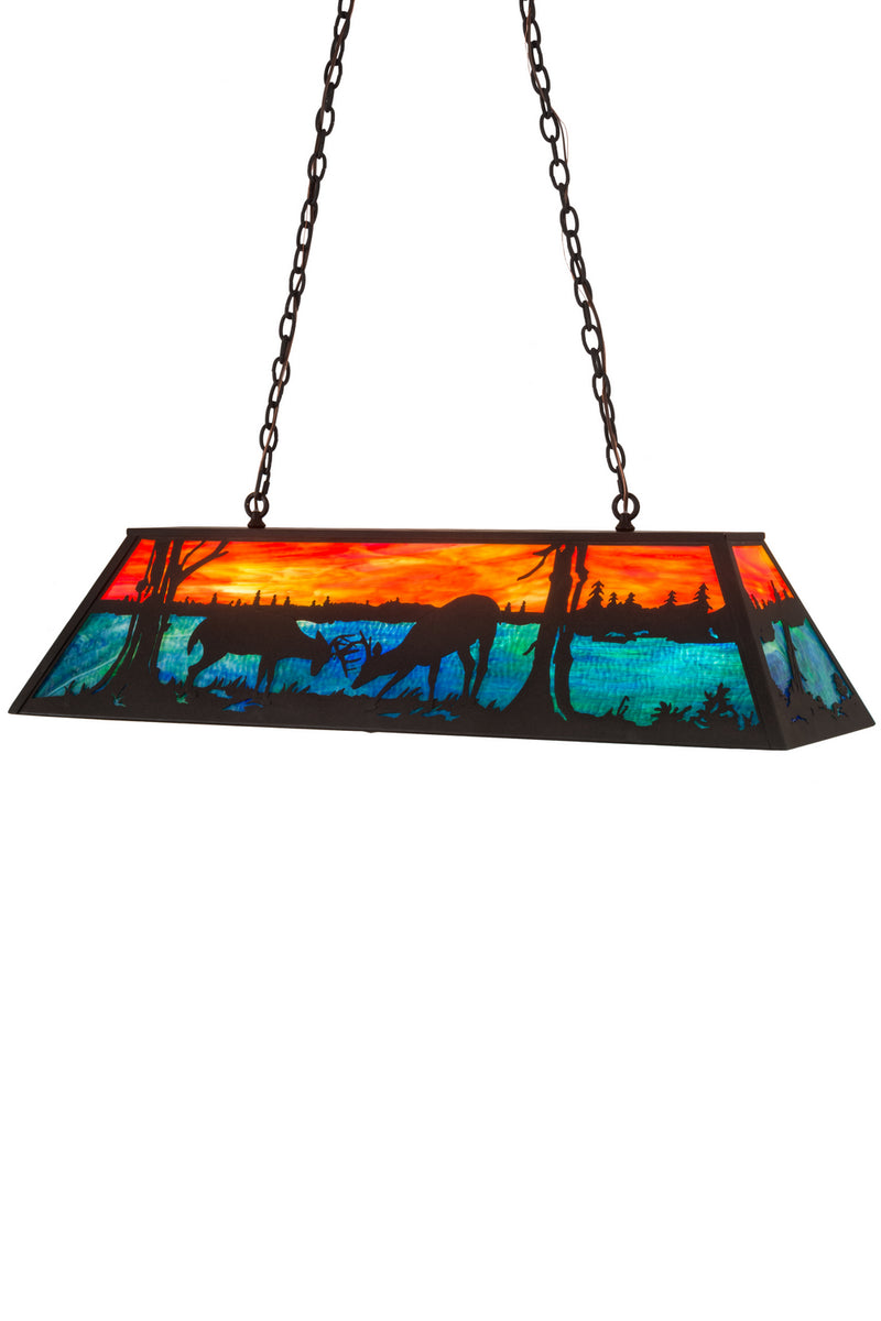 Meyda Tiffany 185974 Six Light Oblong Pendant, Dark Roast
