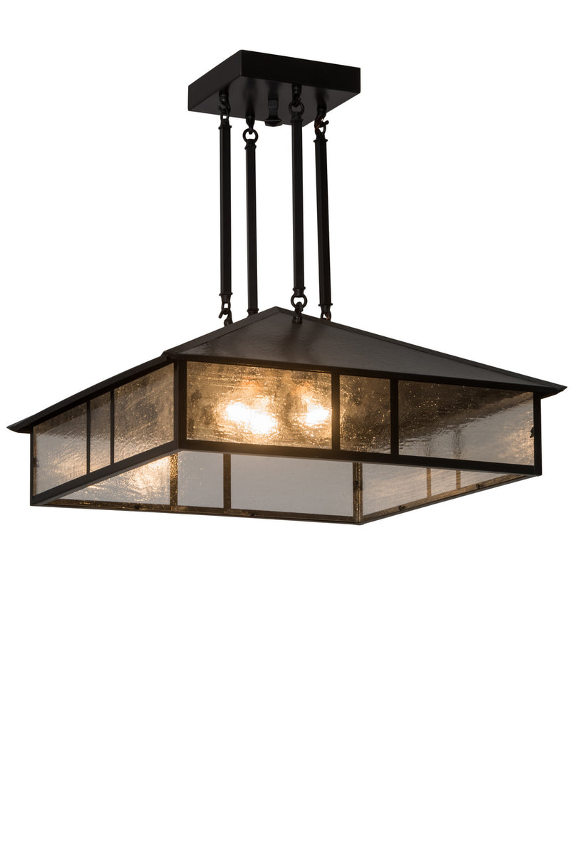 Meyda Tiffany 186085 Three Light Pendant, Craftsman Brown