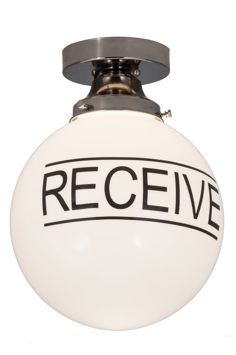 Meyda Tiffany 186574 One Light Flushmount, Polished Nickel