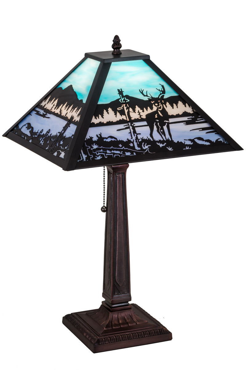 Meyda Tiffany 187219 One Light Table Lamp, Craftsman Brown