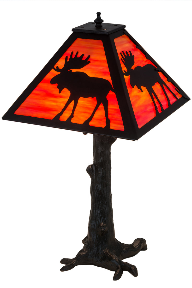 Meyda Tiffany 187276 Three Light Table Lamp, Textured Black/Oa