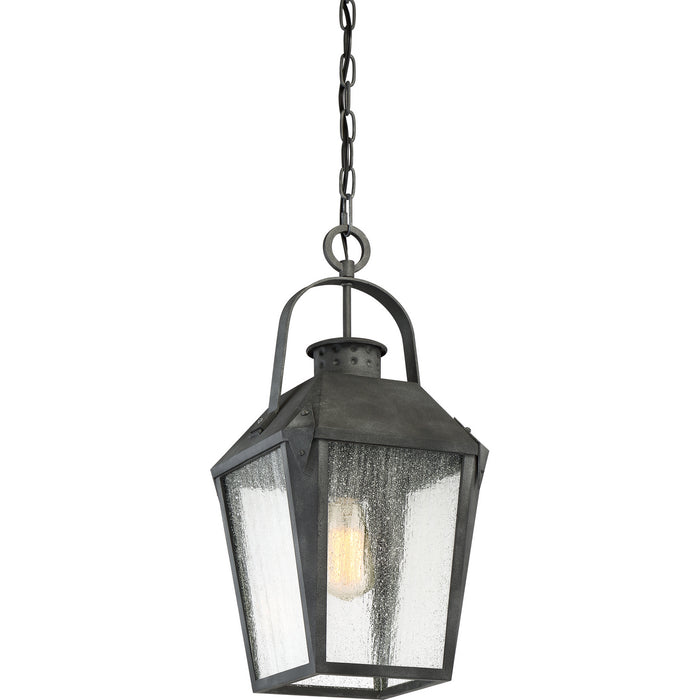 Quoizel CRG1910MB One Light Outdoor Hanging Lantern, Mottled Black