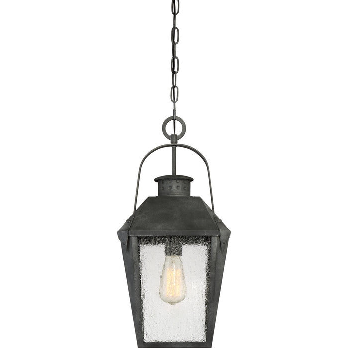 Quoizel CRG1910MB One Light Outdoor Hanging Lantern, Mottled Black