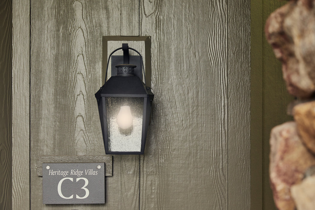 Quoizel CRG8406MB One Light Outdoor Wall Lantern, Mottled Black