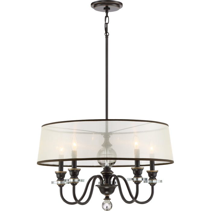 Quoizel CRY5005PN Five Light Chandelier, Palladian Bronze