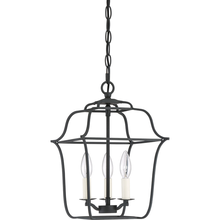 Quoizel GLY5203BA Three Light Foyer Pendant, Royal Ebony
