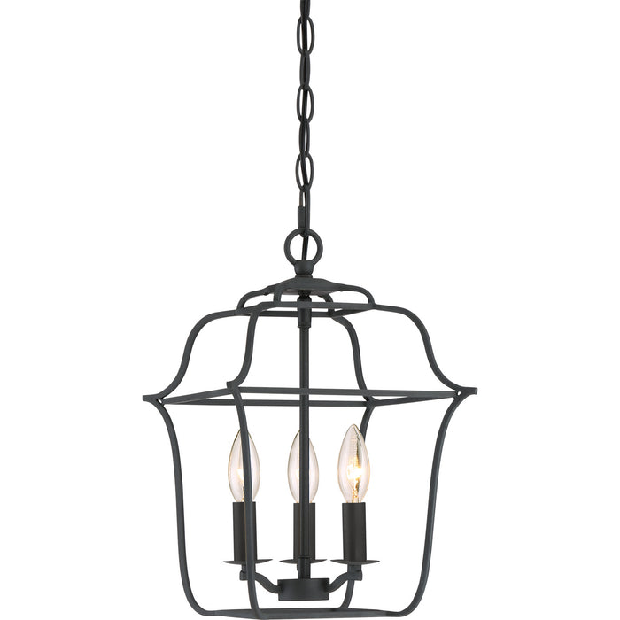 Quoizel GLY5203BA Three Light Foyer Pendant, Royal Ebony