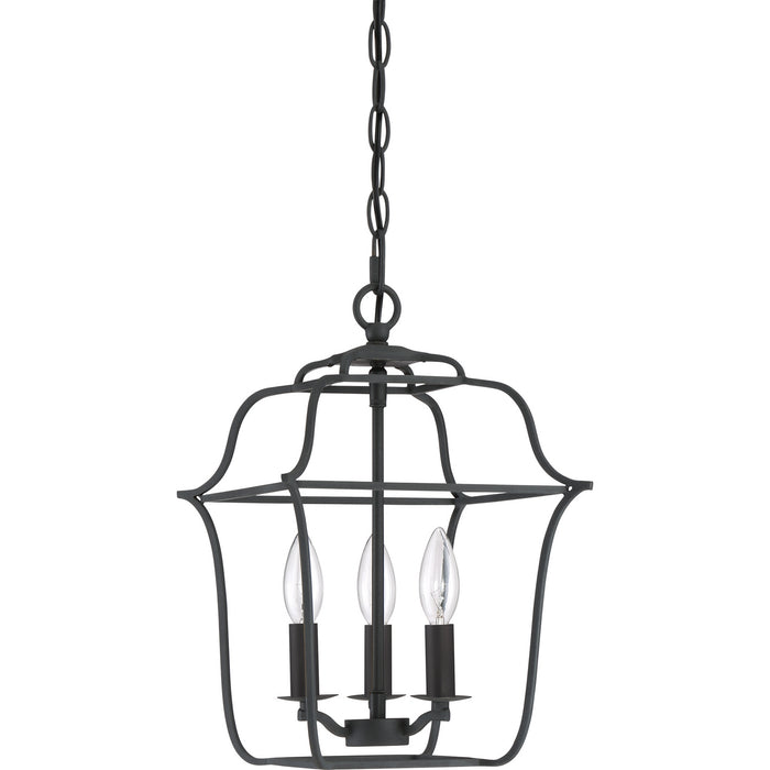 Quoizel GLY5203BA Three Light Foyer Pendant, Royal Ebony