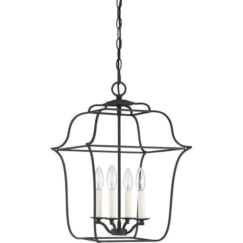 Quoizel GLY5204BA Four Light Foyer Pendant, Royal Ebony