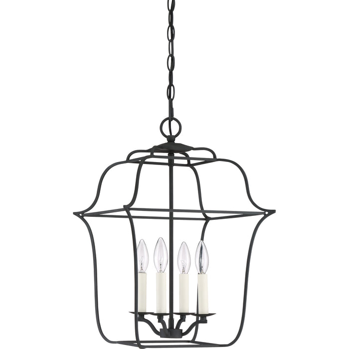 Quoizel GLY5204BA Four Light Foyer Pendant, Royal Ebony